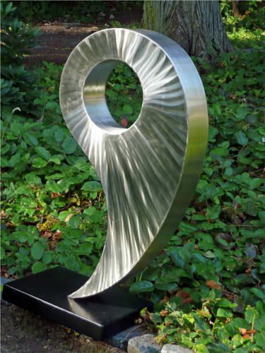 After Eight, Contemporary Stainless Steel Sculpture, metal garden art