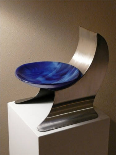 Offering, contemporary stainless steel sculpture