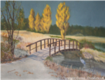 Kah Tai Lagoon Park Golden Sentinels, oil painting