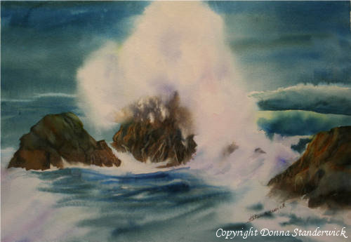 Pacific Spume, watercolor painting